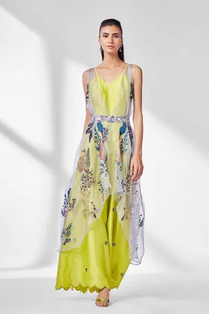 Neon Green Jumpsuit & Cape Set