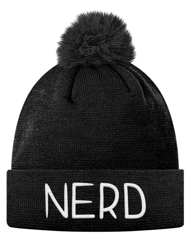 NERD Pom Pom Knit Cap