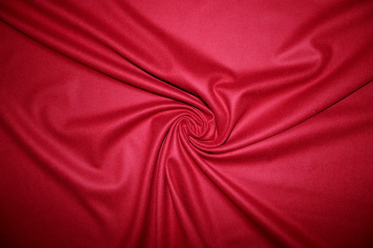 NY Designer Wool Melton - Deep Crimson