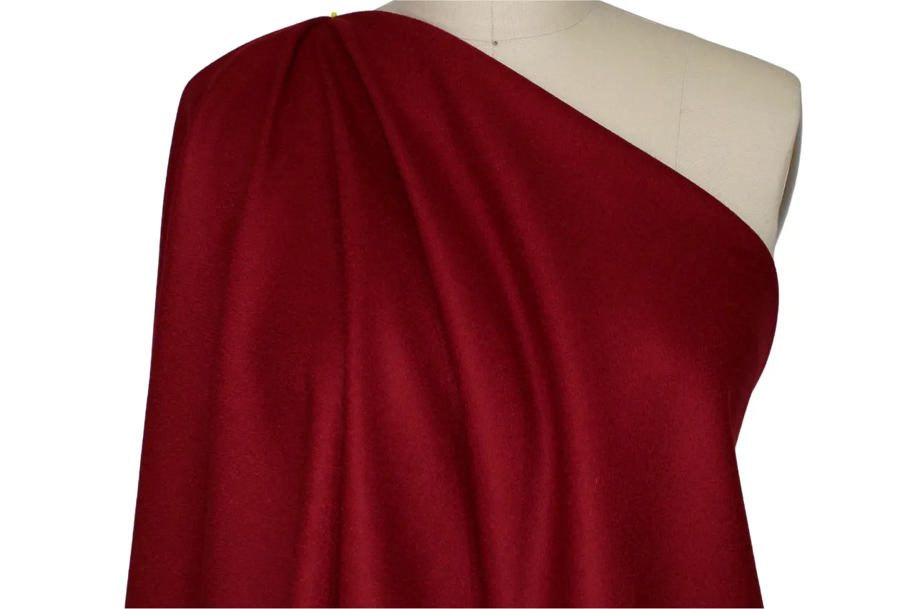 NY Designer Wool Melton - Deep Crimson