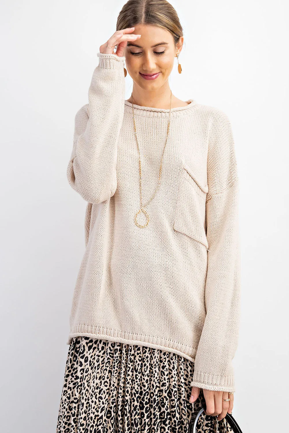 Oatmeal Pocket Sweater