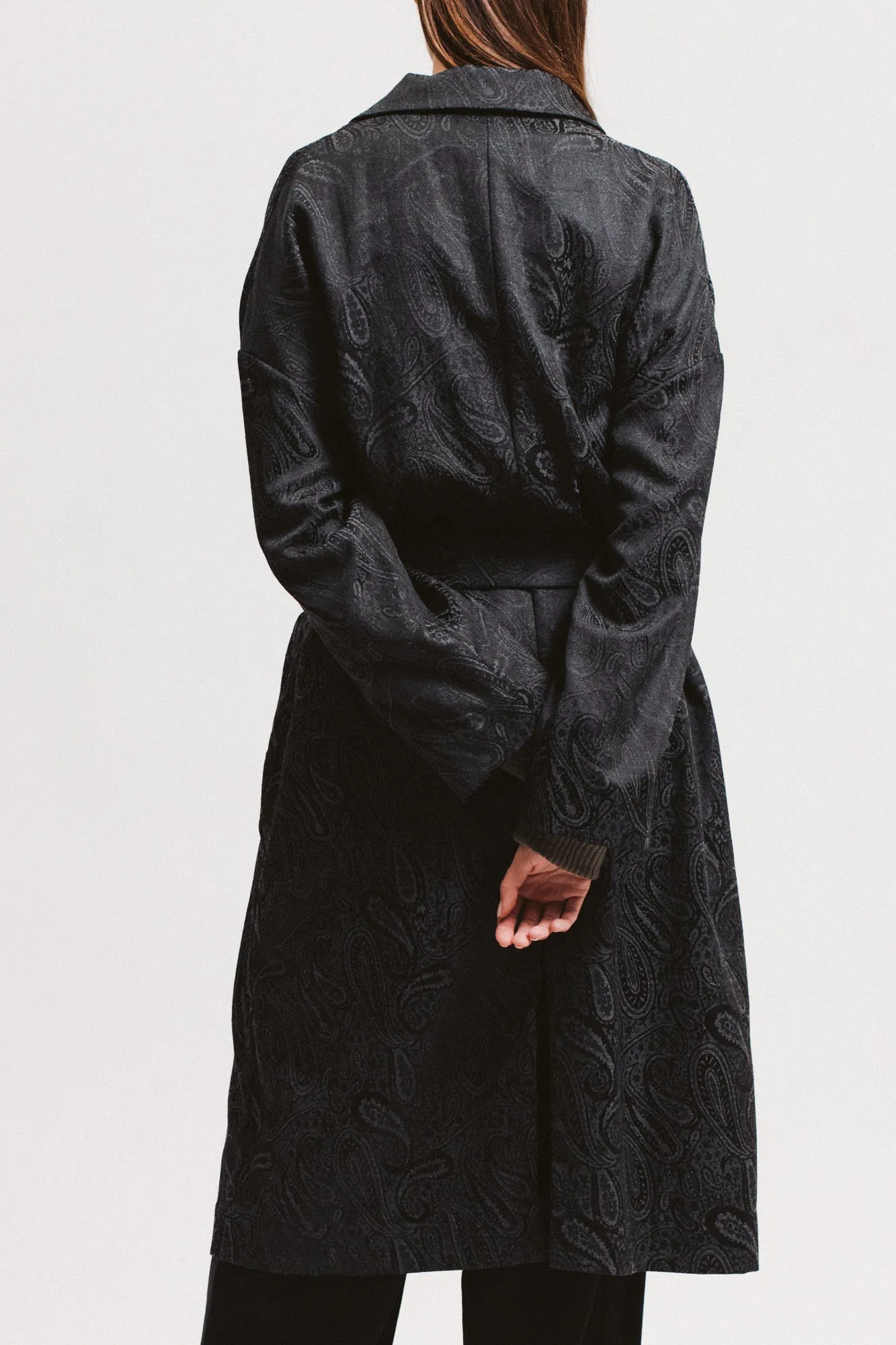 Paisley Overcoat - Black