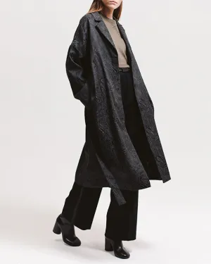 Paisley Overcoat - Black