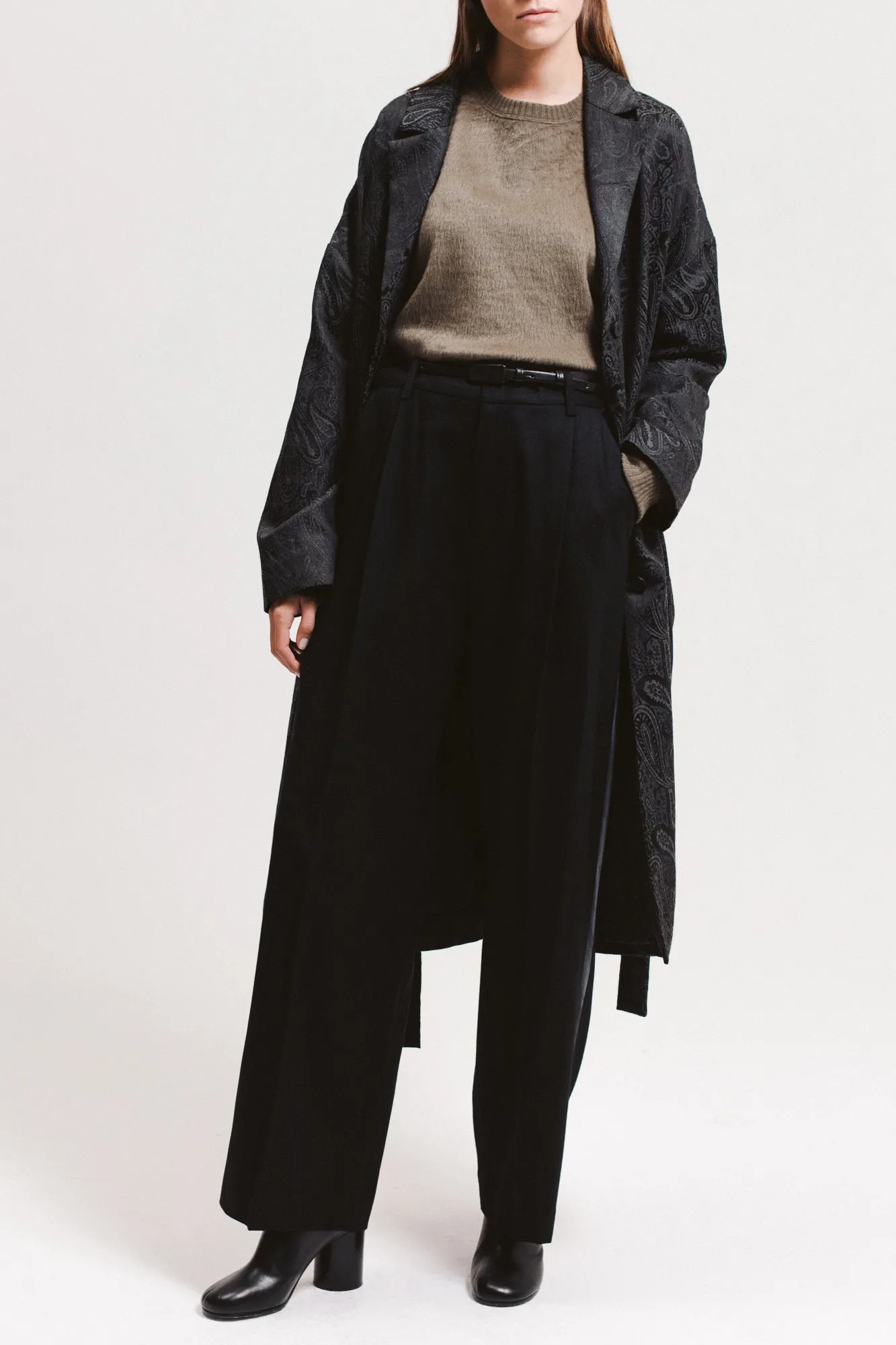 Paisley Overcoat - Black
