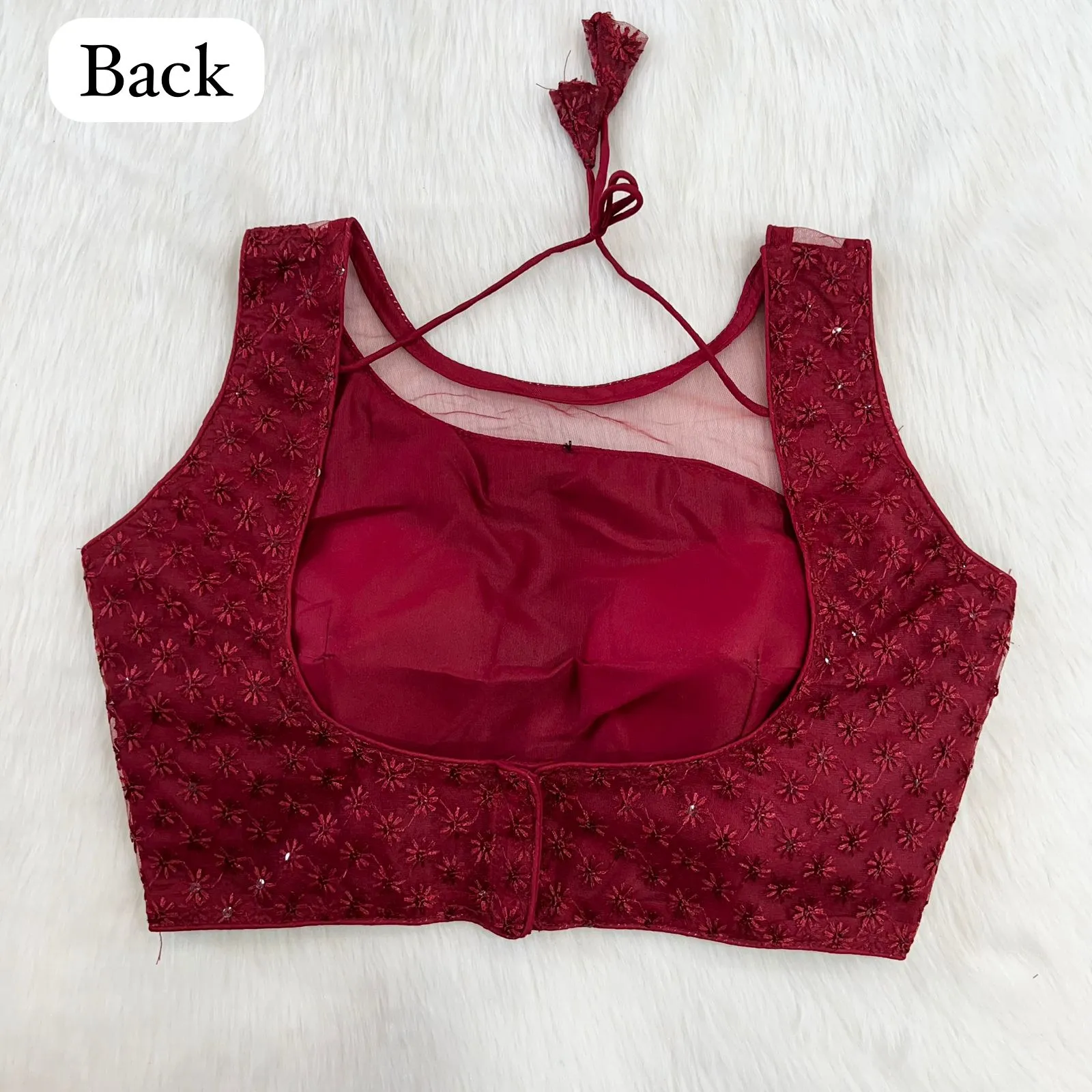 Party Wear Designer Chikankari Heavy Net Blouse