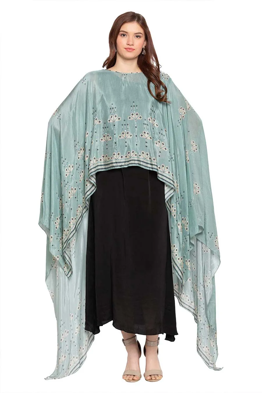 Printed Cape and Dress Co-ord Set (Set of 2)