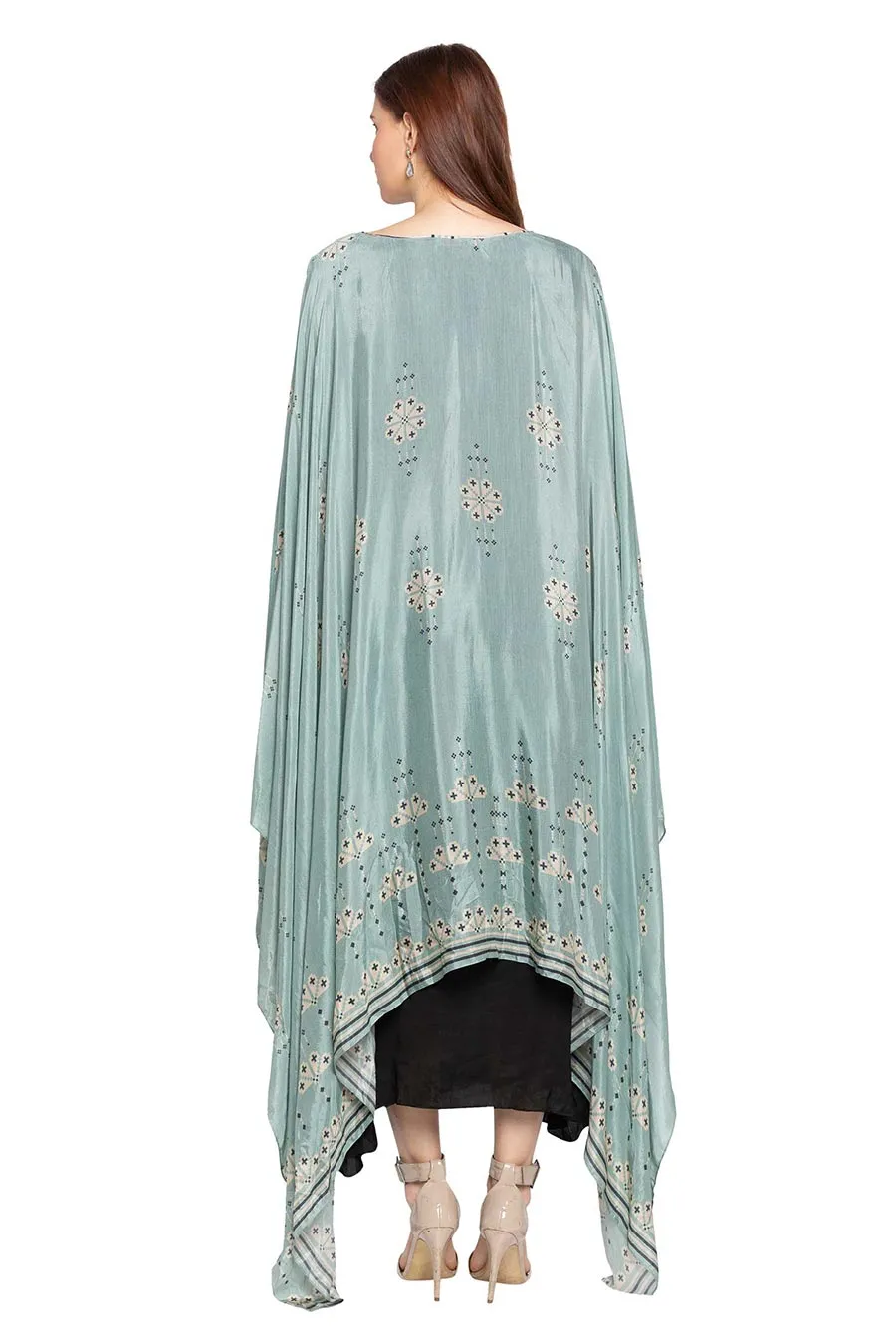 Printed Cape and Dress Co-ord Set (Set of 2)