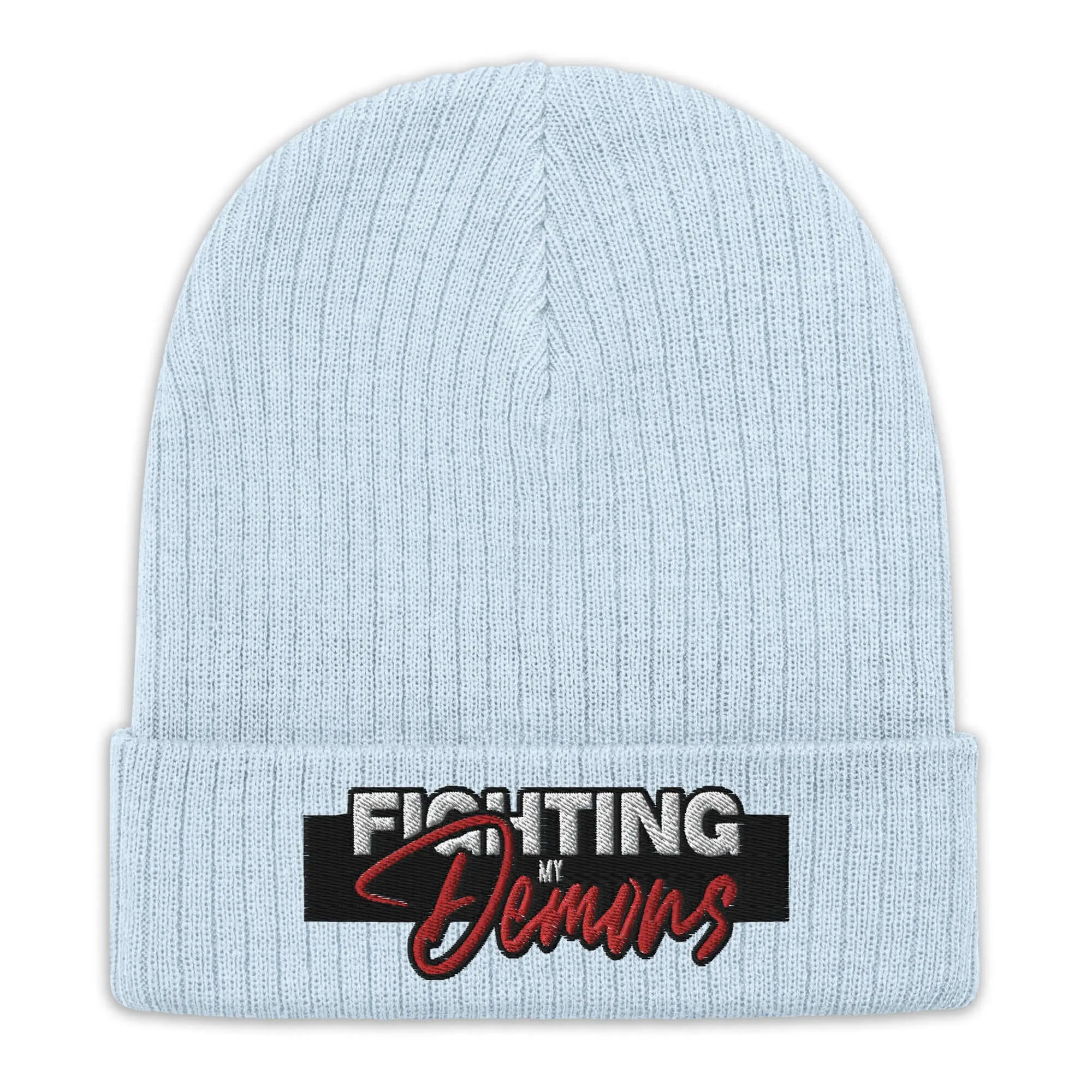 "Fighting My Demons" Ribbed knit beanie (Color options available)