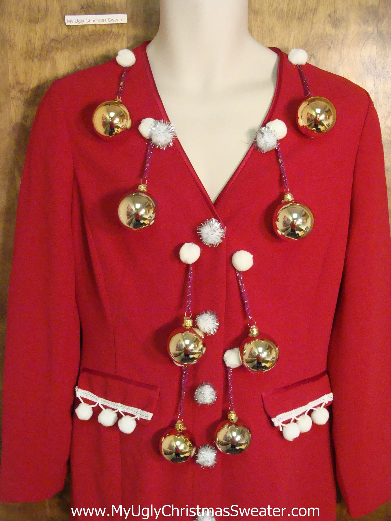 Red Fesitve Ugly Christmas Sweater Party Dress Size 8