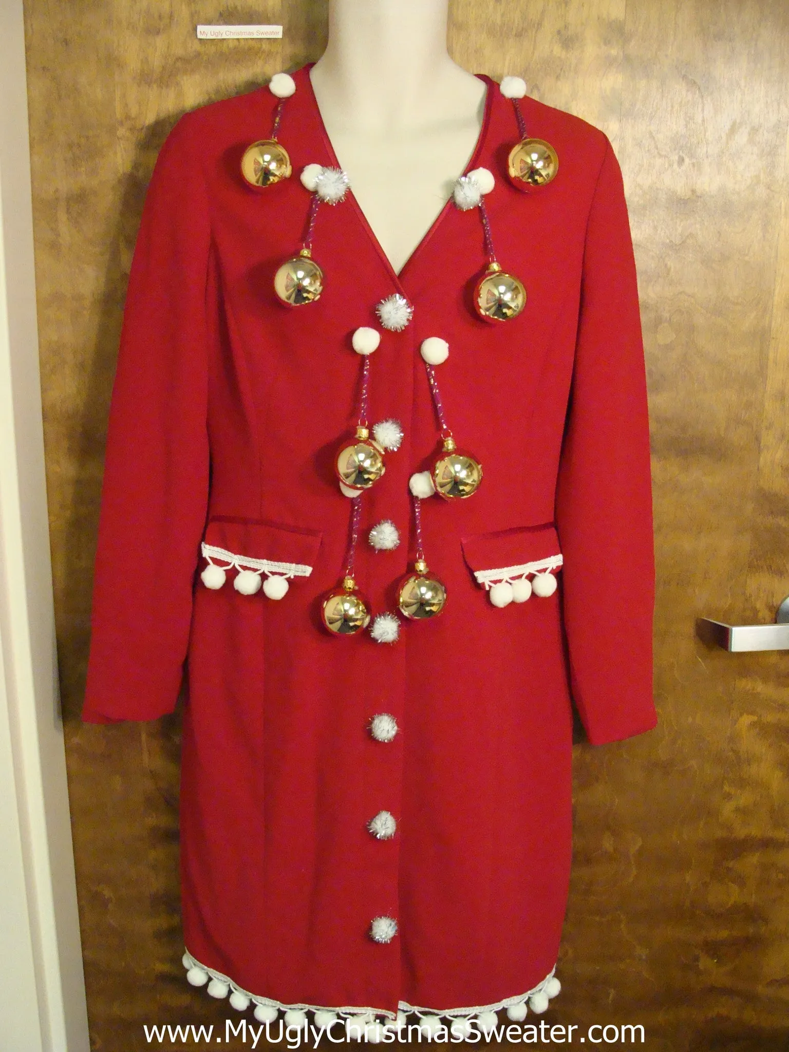 Red Fesitve Ugly Christmas Sweater Party Dress Size 8