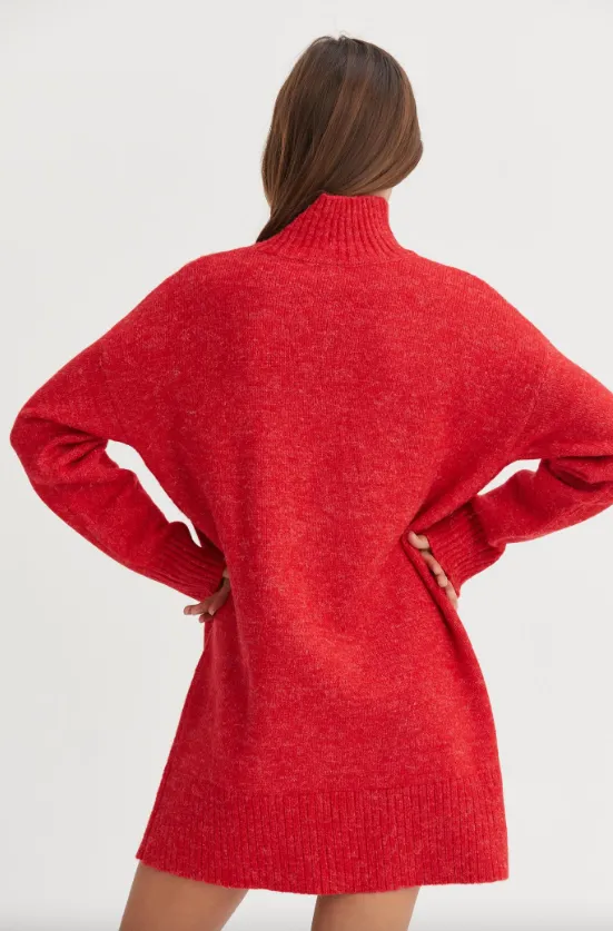 Sara High Neck Sweater Mini Dress