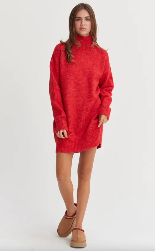 Sara High Neck Sweater Mini Dress