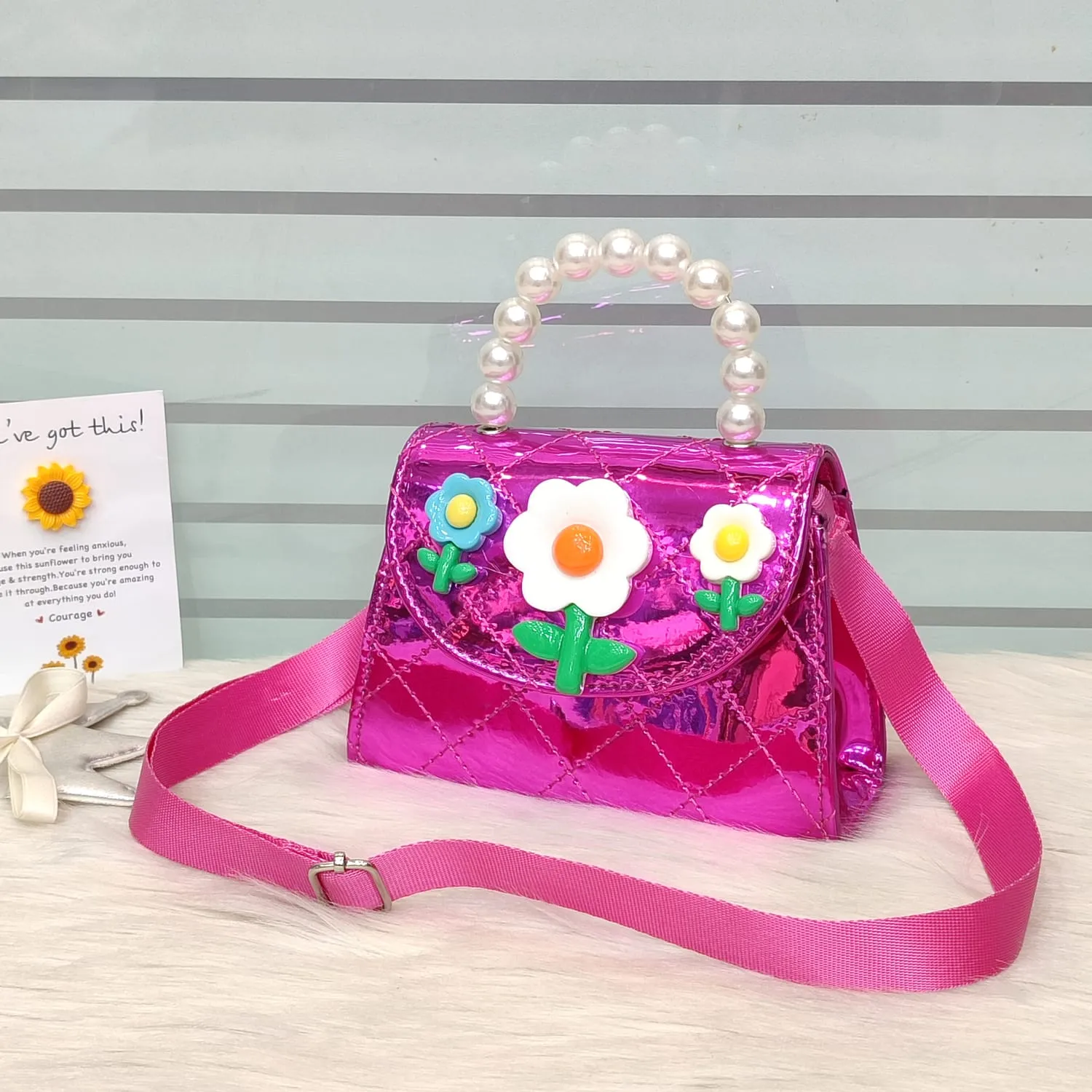 Shiny Flowers Small Bag