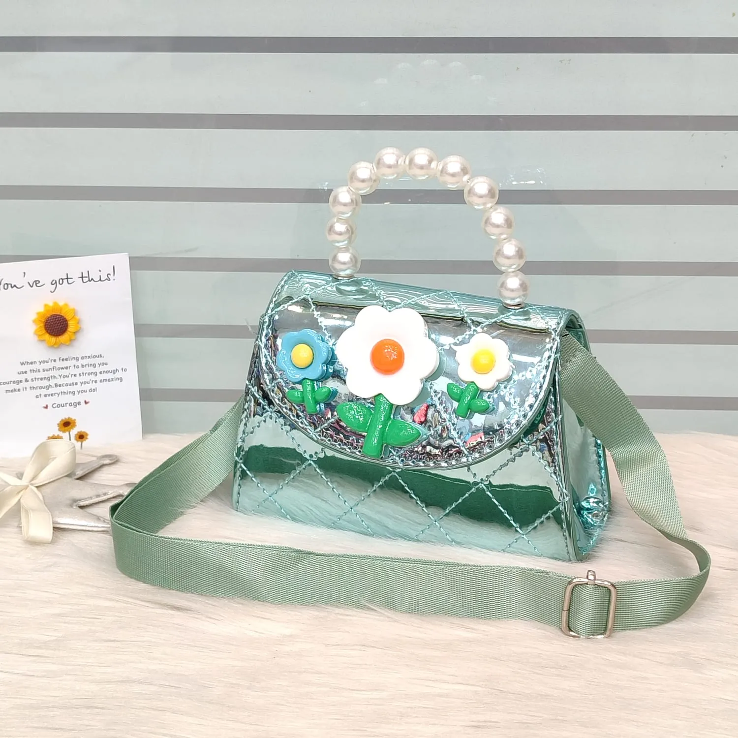 Shiny Flowers Small Bag