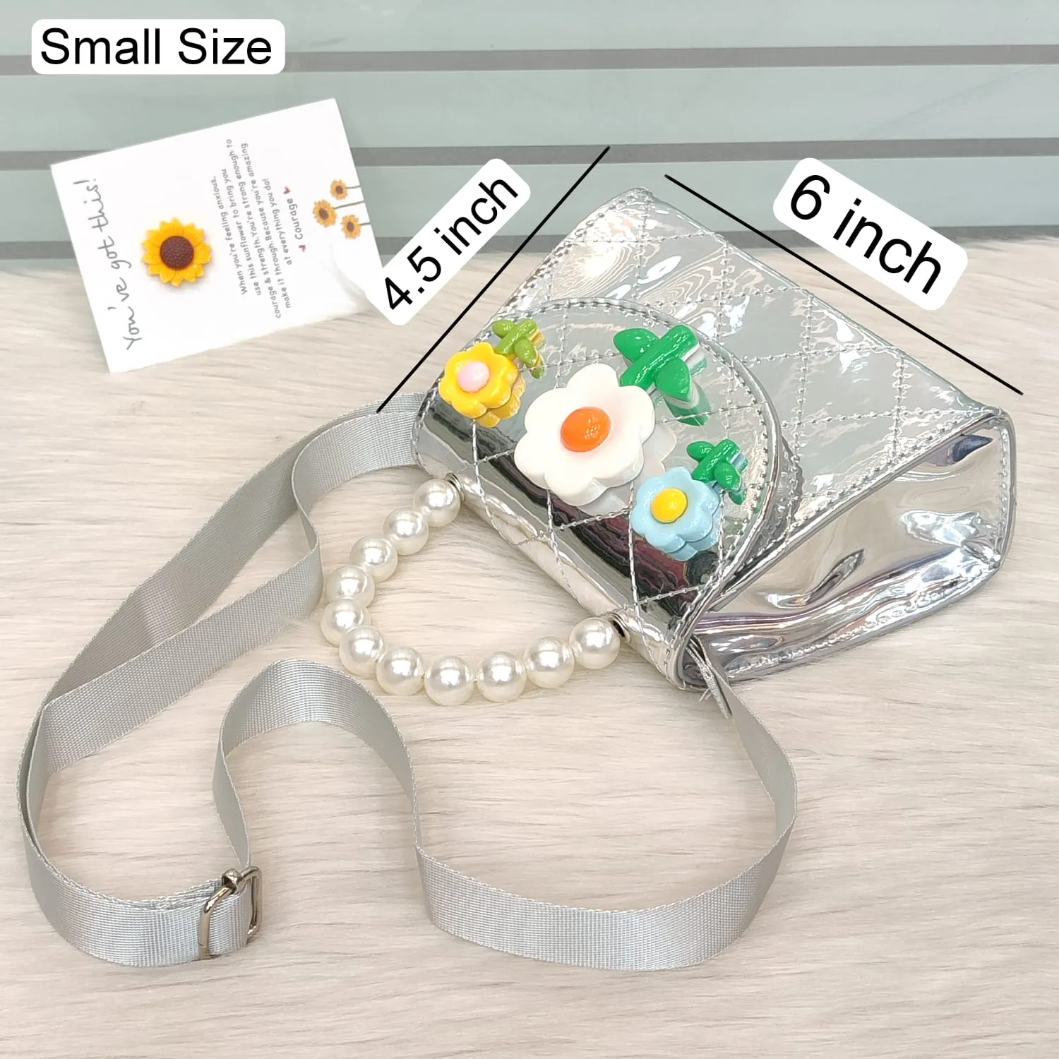 Shiny Flowers Small Bag