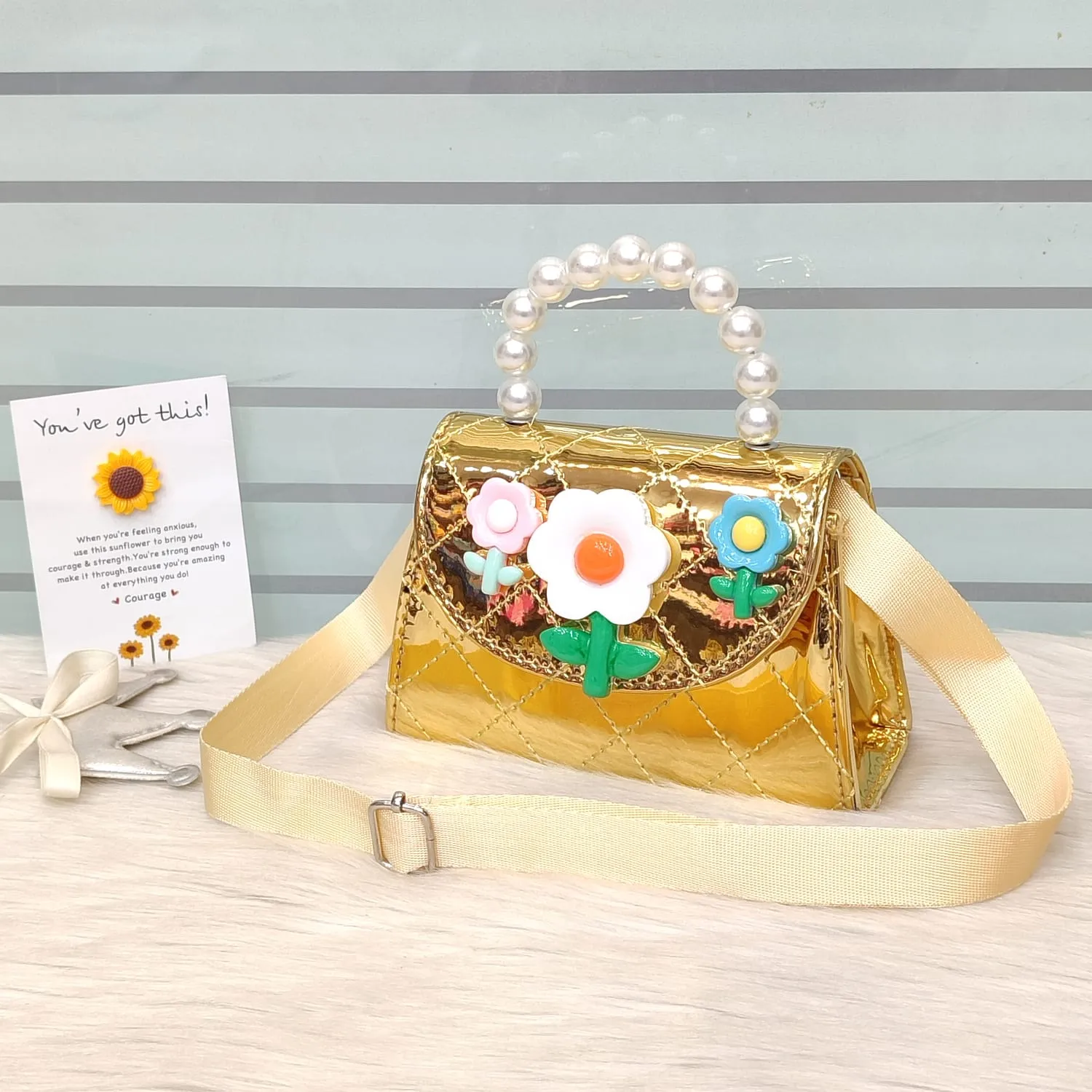 Shiny Flowers Small Bag