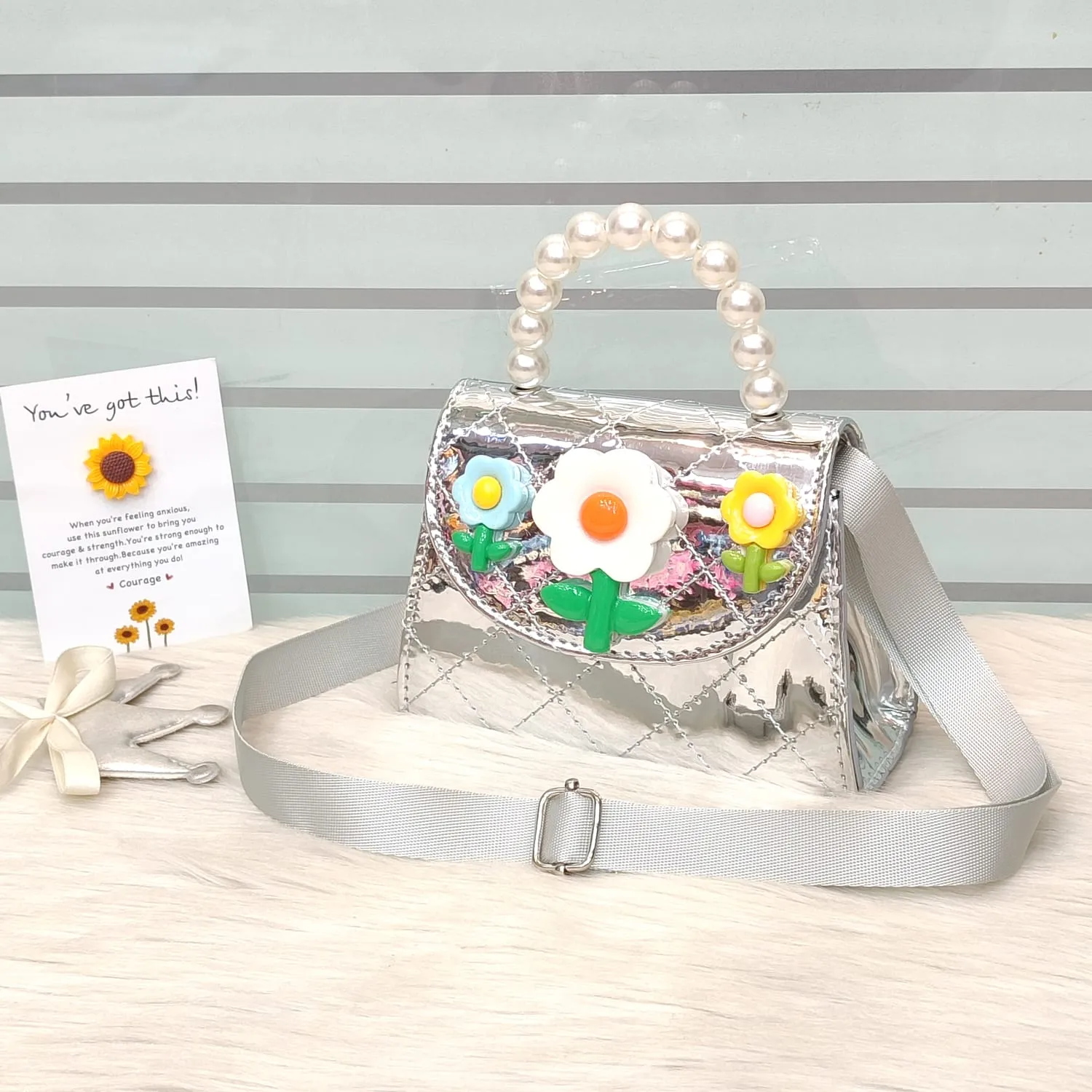 Shiny Flowers Small Bag