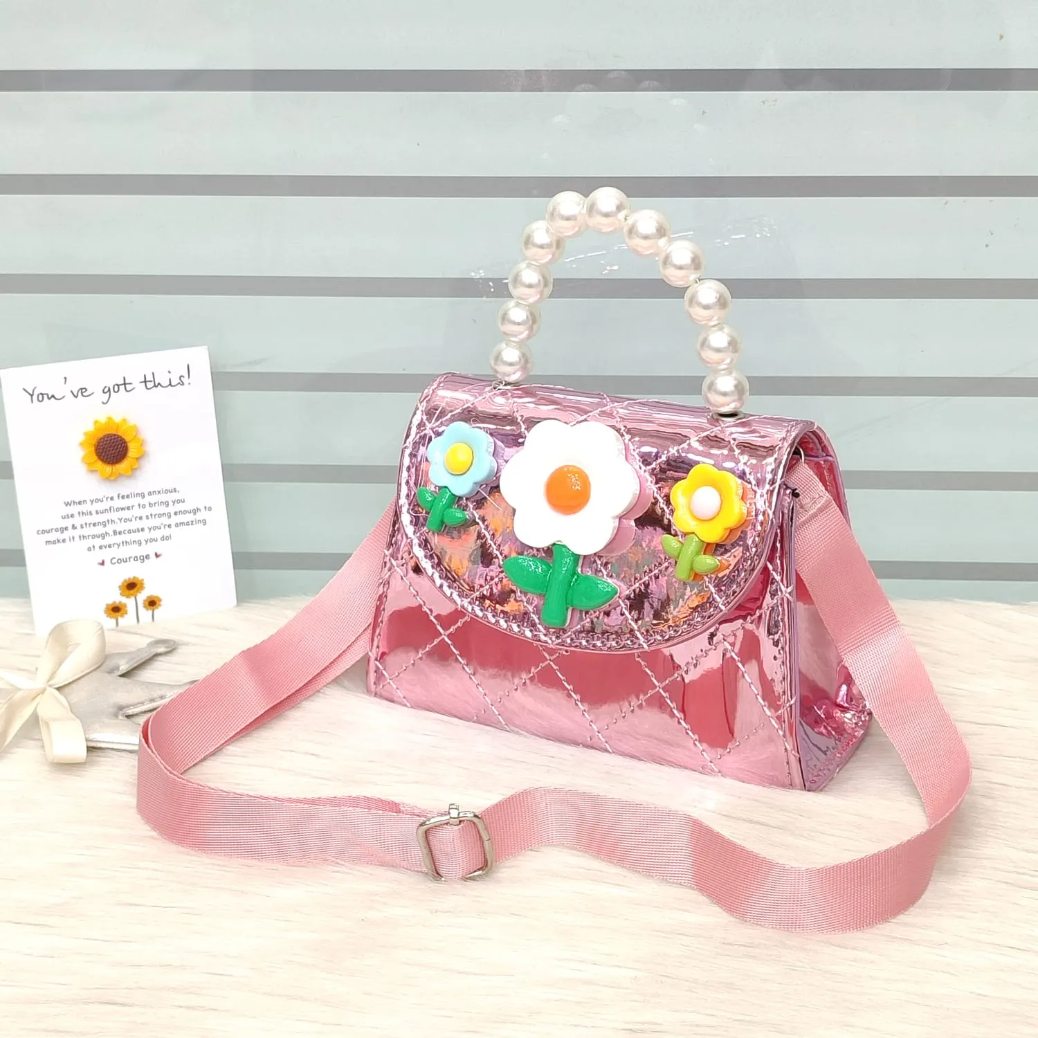 Shiny Flowers Small Bag