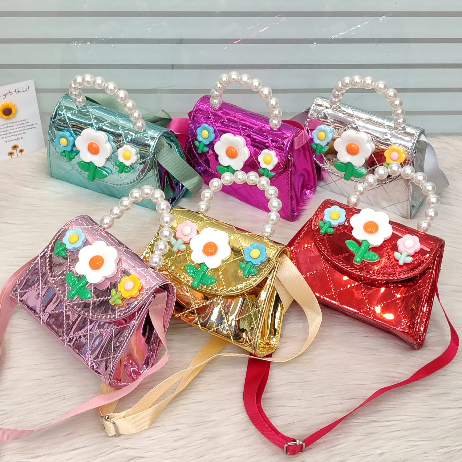 Shiny Flowers Small Bag