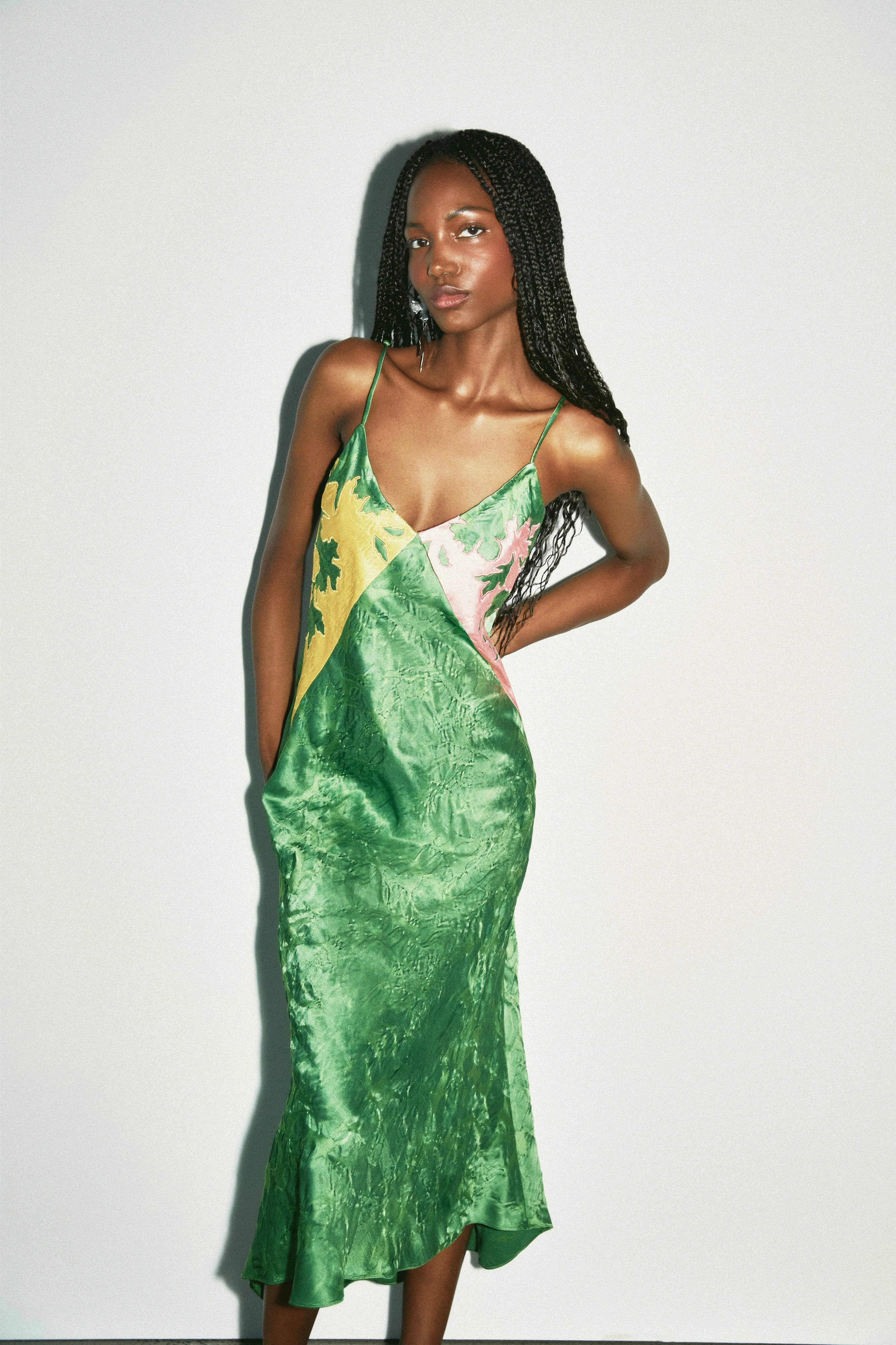 Slip Dress in Wool Burn Out