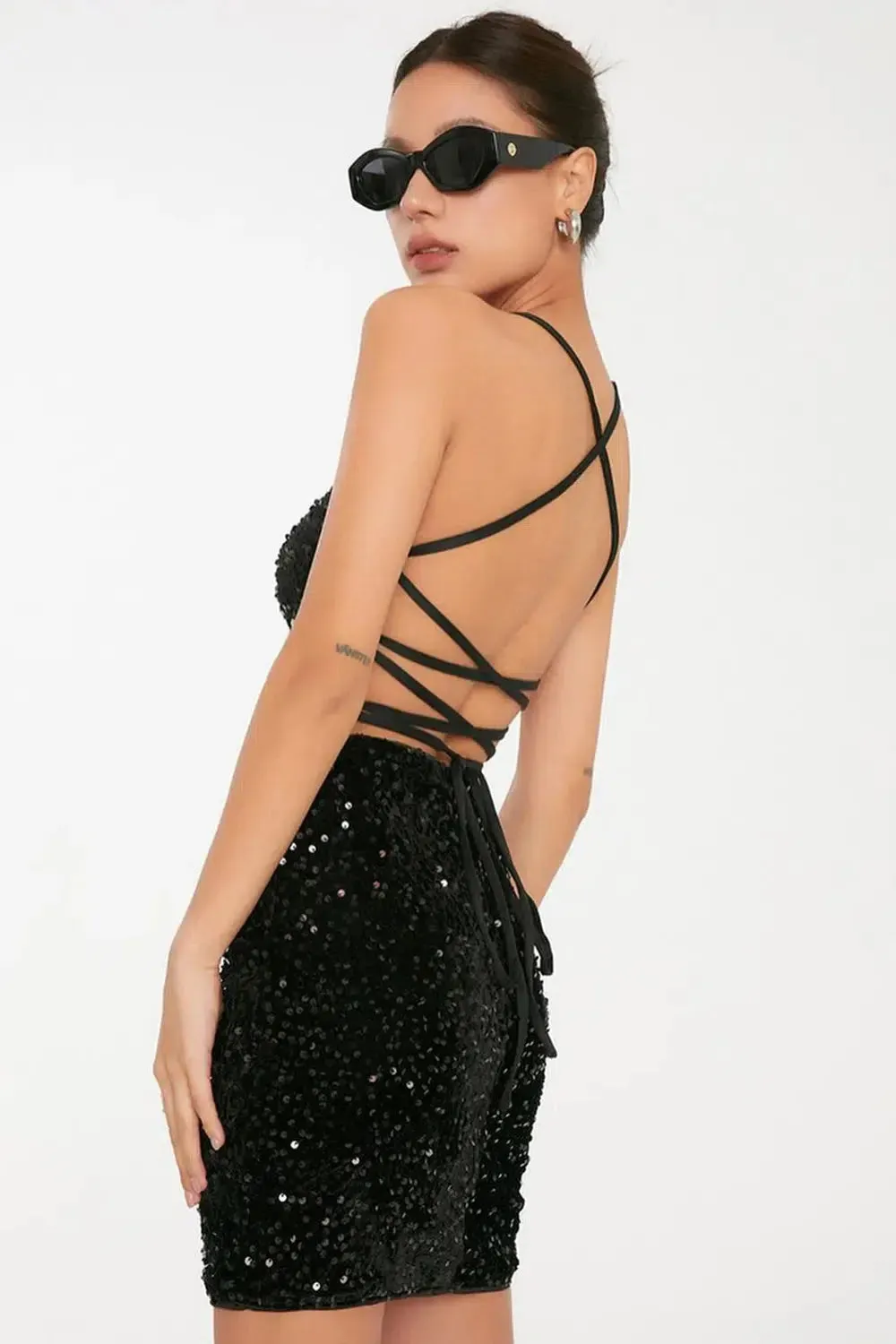 Thalena – Suspender design – Chic sequin mini dress