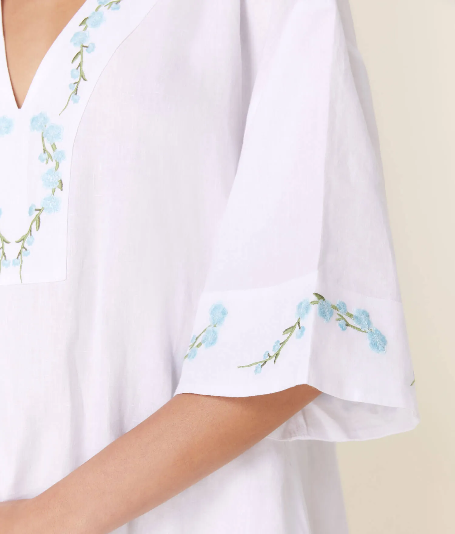 The Kepez Kaftan Dress - Linen - White