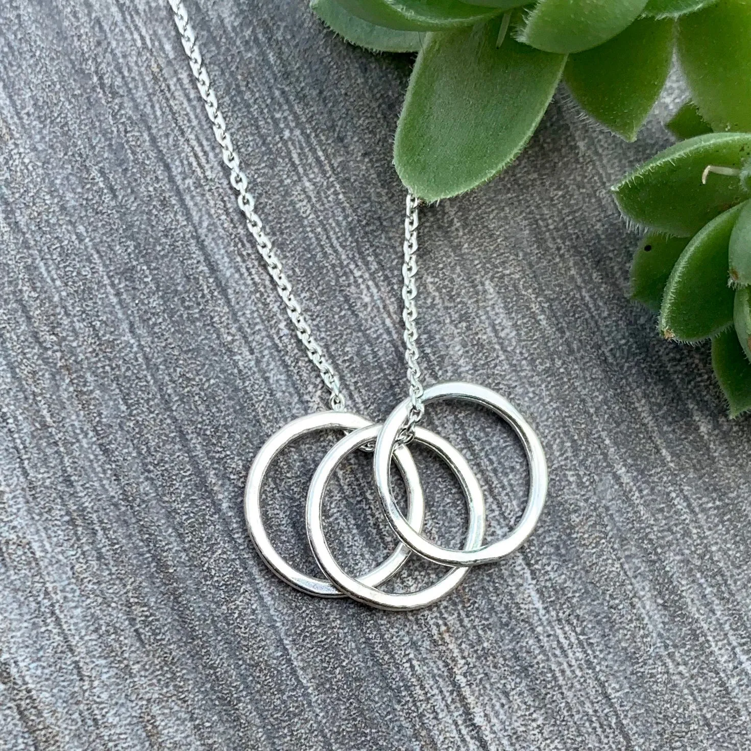 Tiny Trio Circles Necklace