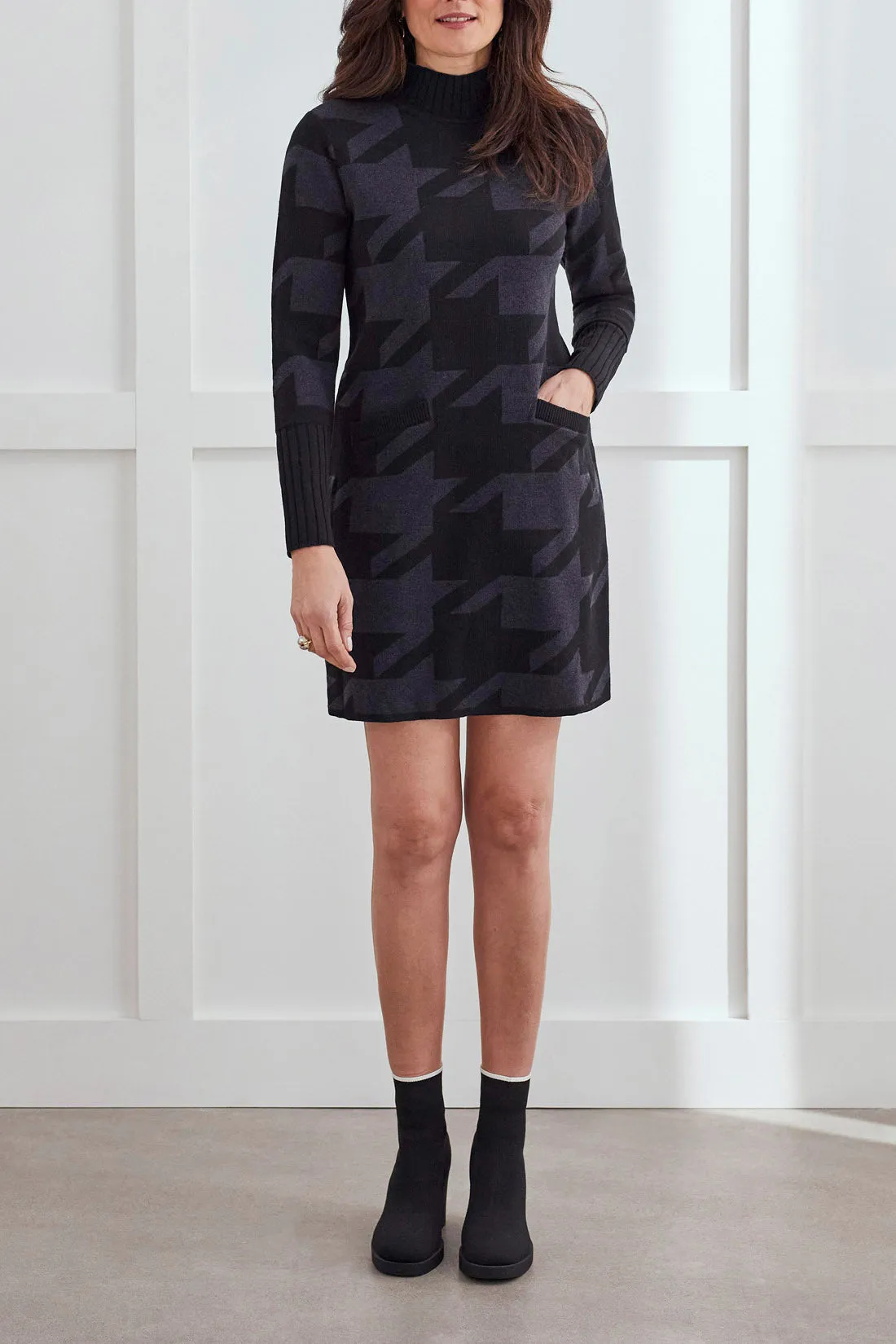 Tribal  Fall/Winter 2023-7533O/4654-Sweater Dress- Charcoal