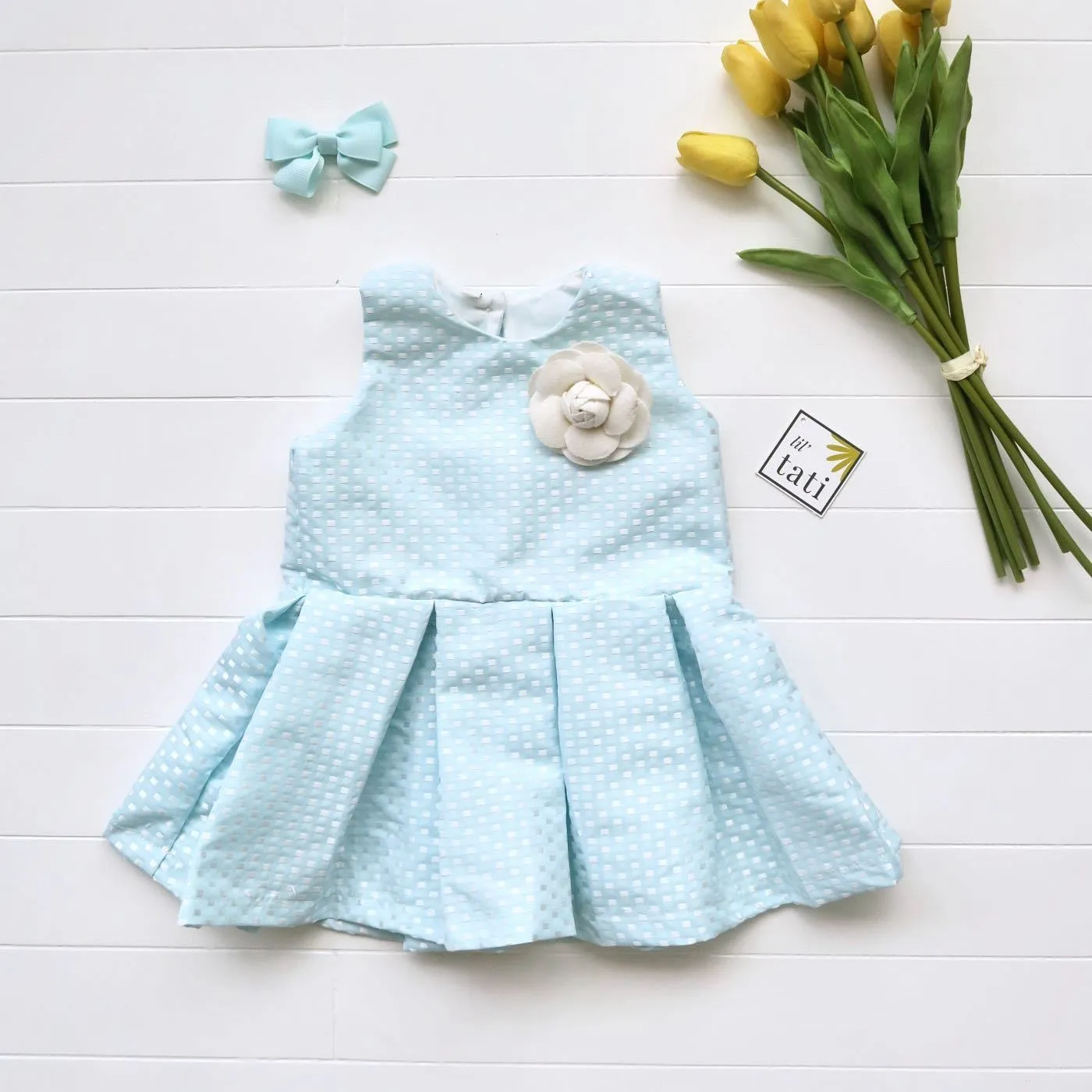 Tulip Dress in Shiny Sky Blue