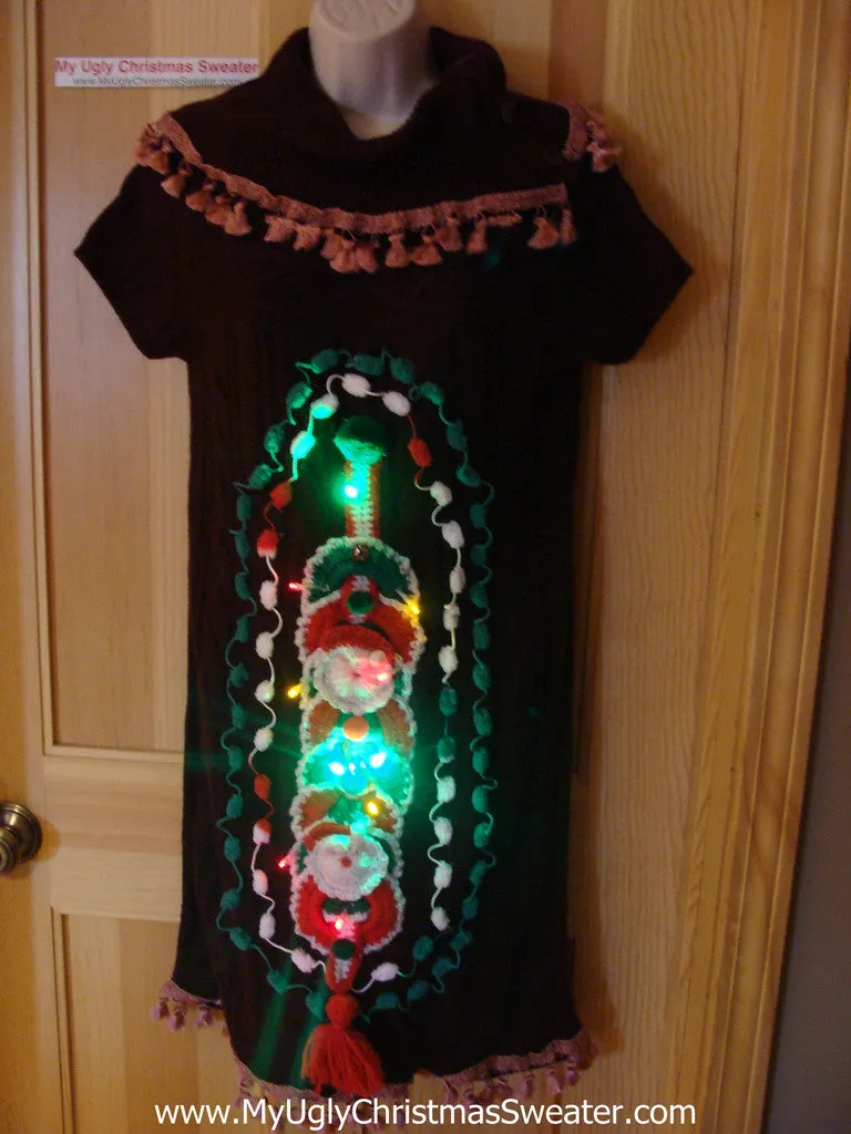 Ugly Christmas Sweater Party Tacky Dress with Lights (d24)