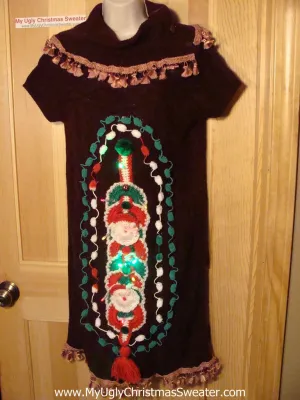 Ugly Christmas Sweater Party Tacky Dress with Lights (d24)