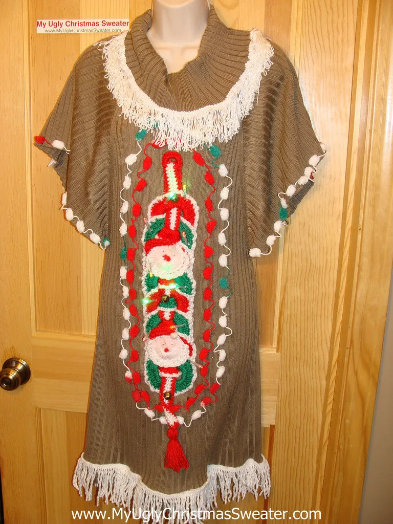 Ugly Christmas Sweater Party Tacky Dress with Lights (d31)