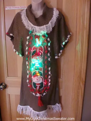 Ugly Christmas Sweater Party Tacky Dress with Lights (d31)