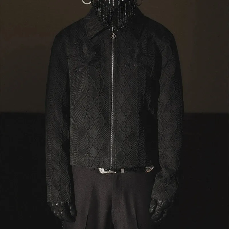 Vintage Y2K Jacquard Embroidery Jacket