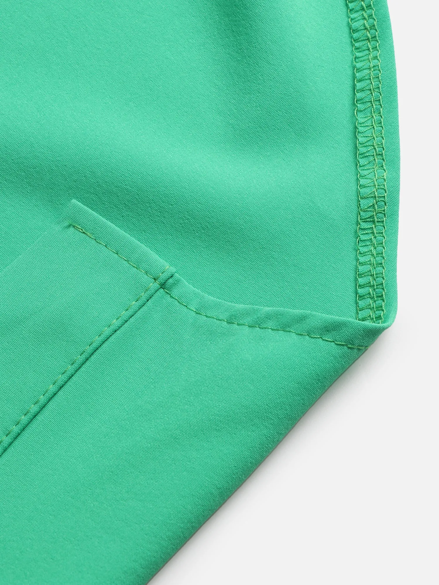 Waist Pleated Green Dress