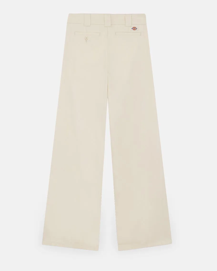 Wide Leg Work Trousers in White Cap Grey