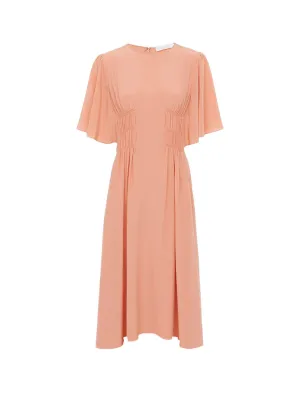 Wing-Sleeve Flare Dress